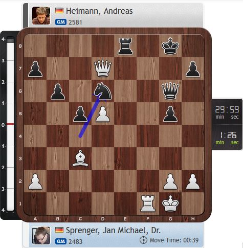 35.Dxa7 verliert. 35.Lf6 hätte gewonnen.